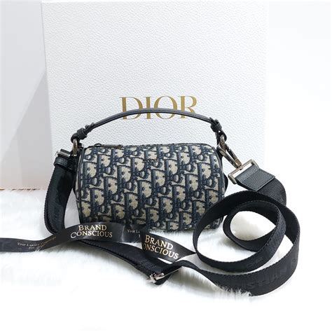 Mini Roller Messenger Bag Black Dior Oblique Jacquard and 